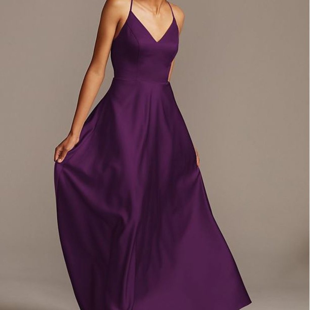 Spaghetti Strap Satin A-Line Bridesmaid Dress
